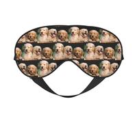 Golden Retriever Dogs Puppies Pets Printing Soft Eye Mask Reversible Cover for Travel Adjustable Strap Blackout Sleep