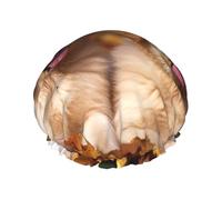 Golden Retriever dogs puppies pets Shower Cap for Women Men Large Reusable Shower Bonnet Double-Layer Waterproof Bath Caps Elastic Band Hair Hat for All Hairstyles, Travel-Friendly