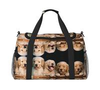 Golden Retriever Dogs Puppies Pets Travel Duffel Bag for Women Men,Print Polyester Tote Hand Luggage Bag with Shoulder Strap