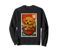 Golden Retriever Eating Ramen Japanese Art Sweatshirt