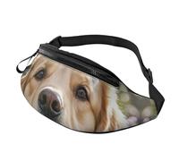 Golden Retriever Fanny Pack for Men Women, Waterproof Sports Waist Bag Fashion Belt Bag Crossbody Bags Hip Bum Bag with Adjustable Strap Large Sling Bag Purse for Travel Hiking