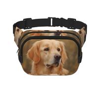 Golden Retriever Fanny Pack For Women Waterproof Adjustable Belt Bags Waist Pack Fashion Casual Crossbody Bags Bum Bag For Running Workout Hiking Traveling, Black, One Size