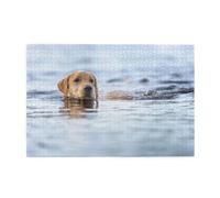 Golden Retriever Floating Dogs Pets Labrador,1000 Pieces Wooden Jigsaw Family Game Jigsaw Puzzles for Adults Teens Home Decor
