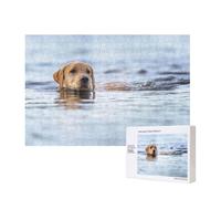 Golden Retriever Floating Dogs Pets Labrador,300 Pieces Wooden Jigsaw Family Game Jigsaw Puzzles for Adults Teens Home Decor