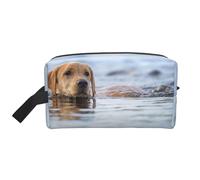 Golden Retriever Floating Dogs Pets LabradorLarge Capacity Cosmetic Organizer，Travel Makeup Bag for Women