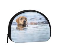 Golden Retriever Floating Dogs Pets LabradorSmall Makeup Sanitary Napkin Storage Bag,Women's Cosmetic Coin Purse