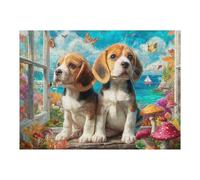 Golden Retriever Flower Field 500 Piece Jigsaw Puzzle for Adults Teens Post Work Wind Down Mind Calming Whimsical Design for Friends 500 PCS