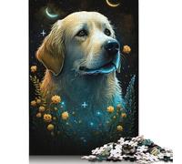Golden Retriever Flower Puzzle Friendly Materials 100 Percent Recycled Cardboard Jigsaw Puzzle for Adult Children 1000pcs (75x50cm)