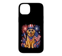 Golden Retriever Fourth of July Celebration Case for iPhone 14 Plus