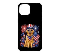 Golden Retriever Fourth of July Celebration Case for iPhone 15