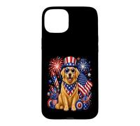 Golden Retriever Fourth of July Celebration Case for iPhone 15 Plus