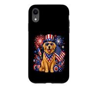 Golden Retriever Fourth of July Celebration Case for iPhone XR