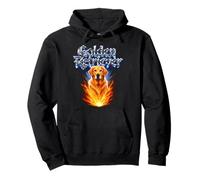 Golden Retriever Graphic - Golden Retriever Metal Fire Pullover Hoodie