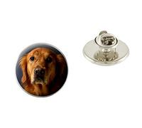 Golden Retriever Head 25mm Metal Pin Badge With Butterfly Clutch Clasp Ideal Birthday Gift N105