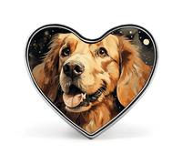 Golden Retriever Heart Pin, 1 Inch Metal Love Lapel Pins - Lightweight, Smooth Edges, Versatile Badge Brooch for Jackets, Shirts, Bags, Gifts for Friends, Family