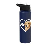 Golden Retriever Heart Stainless Steel Insulated Water Bottle