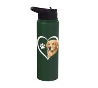 Golden Retriever Heart Stainless Steel Insulated Water Bottle