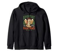 Golden Retriever Hiking Adventure Has Four Paws Dog Nature Zip Hoodie