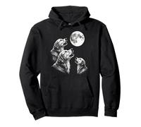 Golden Retriever Howling At Moon Pullover Hoodie