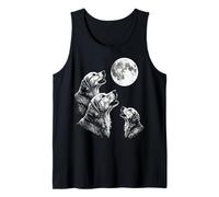 Golden Retriever Howling At Moon Tank Top