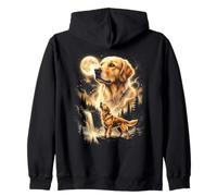 Golden Retriever Howling At The Moon Meme Zip Hoodie
