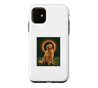Golden Retriever Howling at the Moon Total Solar Eclipse Case for iPhone 11