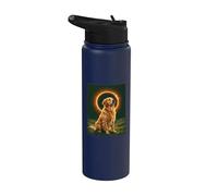 Golden Retriever Howling at the Moon Total Solar Eclipse Stainless Steel Insulated Water Bottle
