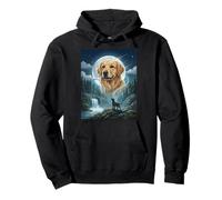 Golden Retriever Howling to The Moon Meme Funny Dog Lover Pullover Hoodie