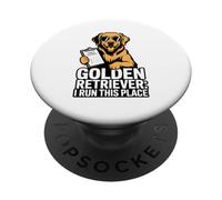 Golden Retriever I Run This Place PopSockets Adhesive PopGrip