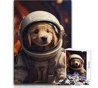 Golden Retriever in Space Jigsaws 1000 Pieces for Teenagers Strategic Thinking Learning Game Ideal Meaningful Gift for Any Event Size 38x26cm