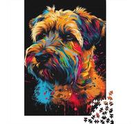 Golden Retriever Jigsaw Puzzle 1000Pc Recycled Paper for Adults Splatter ArtPuzzle Difficult Challenging Home Activity Festivals Celebration Gifts 70x50cm/1000pcs
