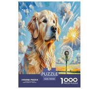 Golden Retriever Jigsaw Puzzle Kids Age 12 Years Up 1000 Piece Fun Animal Challenging Games Gift Giving 100% Recycled Cardboard 70x50cm/1000pcs