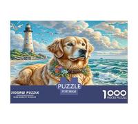 Golden Retriever Jigsaw Puzzles 1000 Pieces for Adults Educational Game for The Whole for Women Home Decoration 100% Recvcled Cardboard 38x26cm/1000pcs