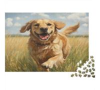 Golden Retriever Jigsaw Puzzles for Adults 1000 Piece Jigsaw Puzzles for Adults Kids Learning Educational Toys Family Games Christmas Birthday GiftsPremium & Durable for Stress Relief 1000pcs (75x50cm