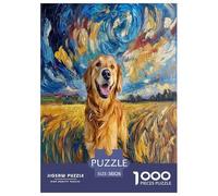 Golden Retriever Jigsaw Puzzles for Adults Challenging Puzzle Games The Impossible Challenge 1000 Piece Difficult Hard Jigsaw Puzzles for Man And Woman with Letters on Back 38x26cm/1000pcs