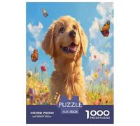 Golden Retriever Jigsaw Puzzles for Adults Educational Game The Impossible Challenge 1000 Pieces Difficult Hard Jigsaw Puzzles for Man And Woman with Letters on Back 38x26cm/1000pcs