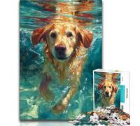 Golden Retriever Jigsaw Puzzles for Teenagers 1000 Pieces,Learning Educational Toy for Is Ideal As A Gift for The Whole Family (38x26cm)