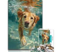 Golden Retriever Jigsaws Puzzles 1000 Pieces for Teenagers Gifts,Educational Games Home Decoration Deal As Gifts for The Whole Family (50x75cm)