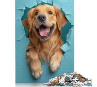 Golden Retriever Joy Jigsaw Puzzles Puzzles for Adults Kids. 1000 Pieces Impossible Challenge Toy Educational Game Home Decoration for Educational Games Gifts 1000pcs (75x50cm)