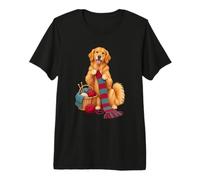 Golden Retriever Knitting Gift Premium T-Shirt