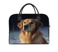 Golden Retriever Laptop Tote Bag Casual Travel Handbag Multi Pocket Shoulder Bags for Work Travel