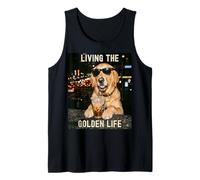 Golden Retriever Life is Golden Retro Vintage Dog Tee Tank Top