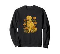 Golden Retriever Marigold Flowers Design Sweatshirt