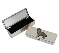 Golden Retriever Metal Lipstick Case with Mirror Silver Personalised Engraving Gift 154