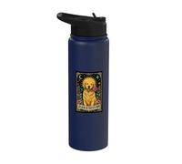 Golden Retriever Mom Celestial Floral Tarot Card Stainless Steel Insulated Water Bottle