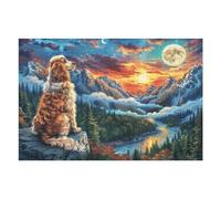 Golden Retriever Mountain 1000 Pieces Jigsaw Puzzles For Men Educational Decompression Adults Anxiety Memory Care Mothers Valentines Gift Eco Friendly Material 1000 PCS/75x50cm