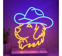 Golden Retriever Neon Sign for Wall Decor Dog Neon Light Cowboy LED Neon Sign Cute Retriever Led Neon Light for Bedroom Zoo Pet Shop Decoration