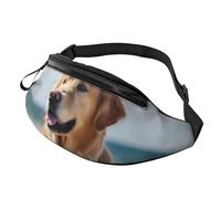 Golden Retriever on The Beach Printed Personalized Waist Bag, Lightweight and Versatile Crossbody Bag for Everyday and Outdoor Adventures