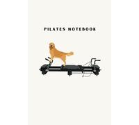 Golden retriever on the Xformer machine. Pilates Goldie notebook
