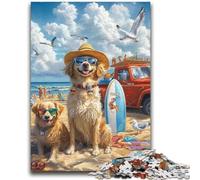 Golden Retriever on Vacation Jigsaw Puzzles for Teenagers 2000 Piece,Learning Educational Toys Family Games Birthday Present,Gifts (70X100cm)